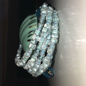 Blue Wrap Bead Bracelet